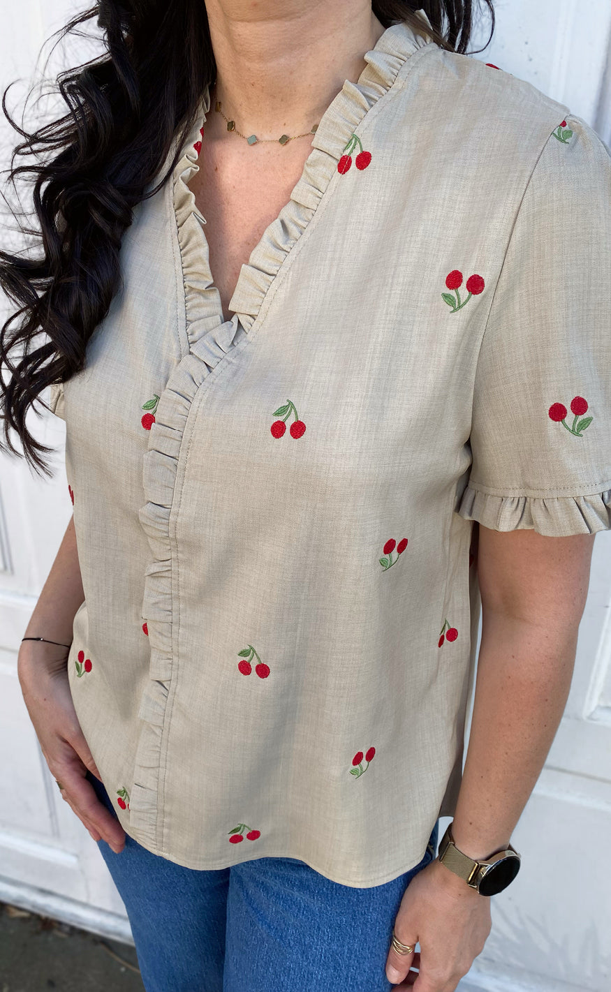 Say INA Copenhagen Top - Catja - Sand W. Cherries