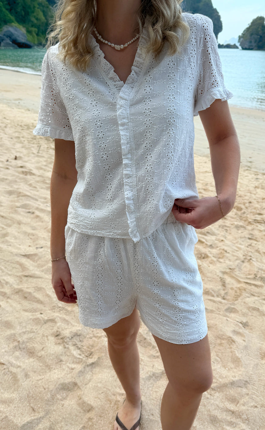 Say INA Copenhagen Top - Catja - White Broderie Anglaise