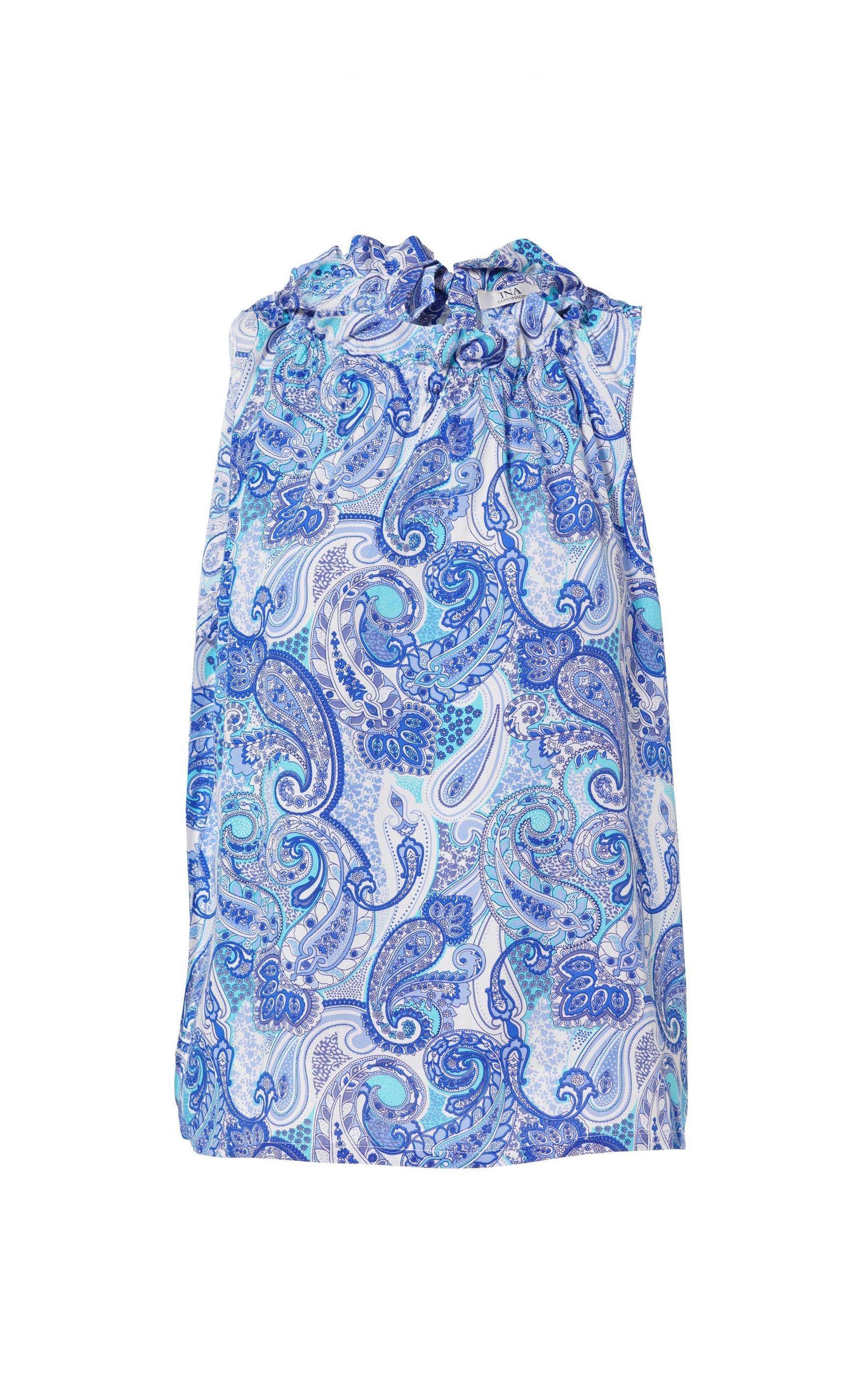 Say INA Copenhagen Top - Ellen - Blue Paisley (vendbar)