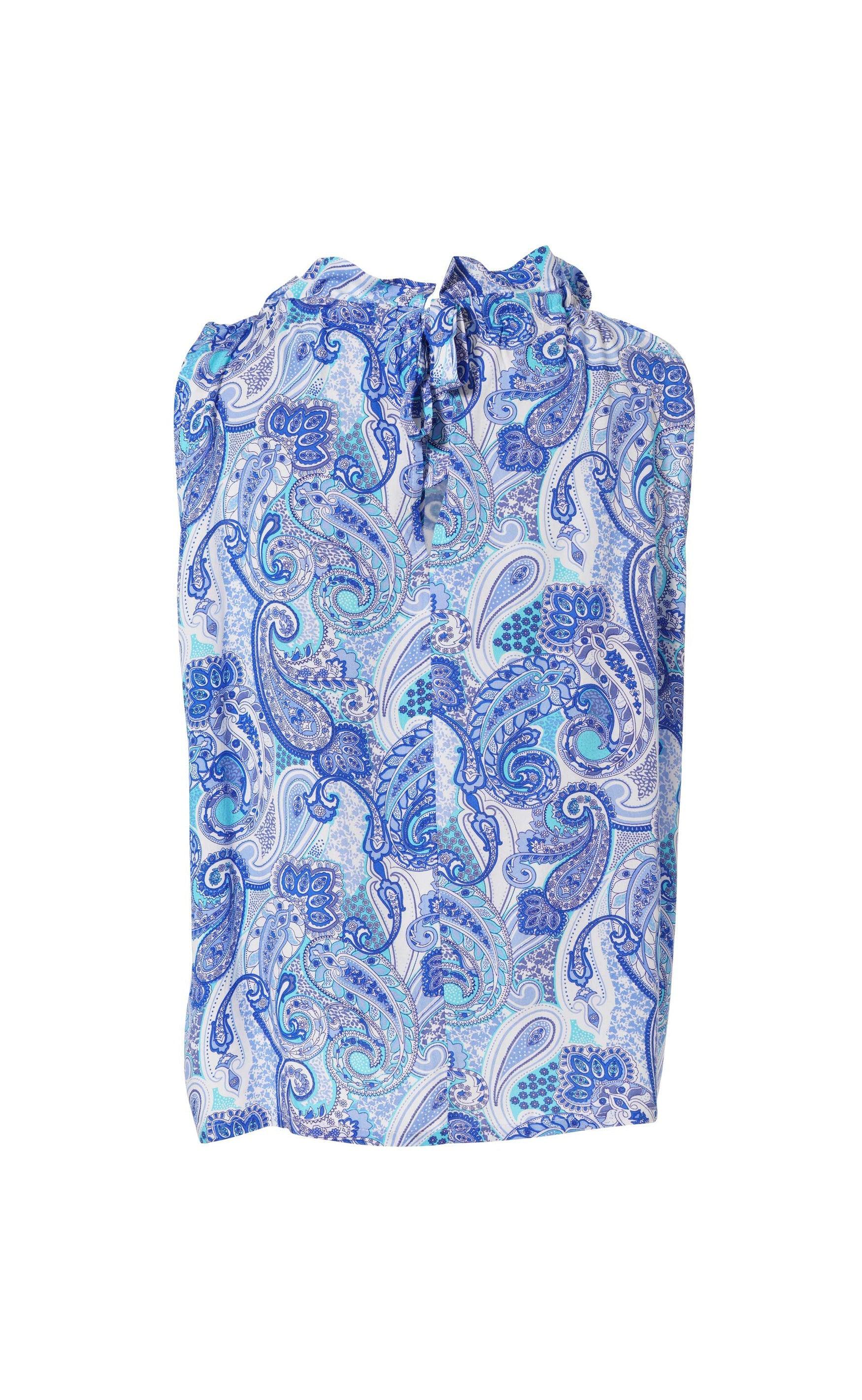 Say INA Copenhagen Top - Ellen - Blue Paisley (vendbar)