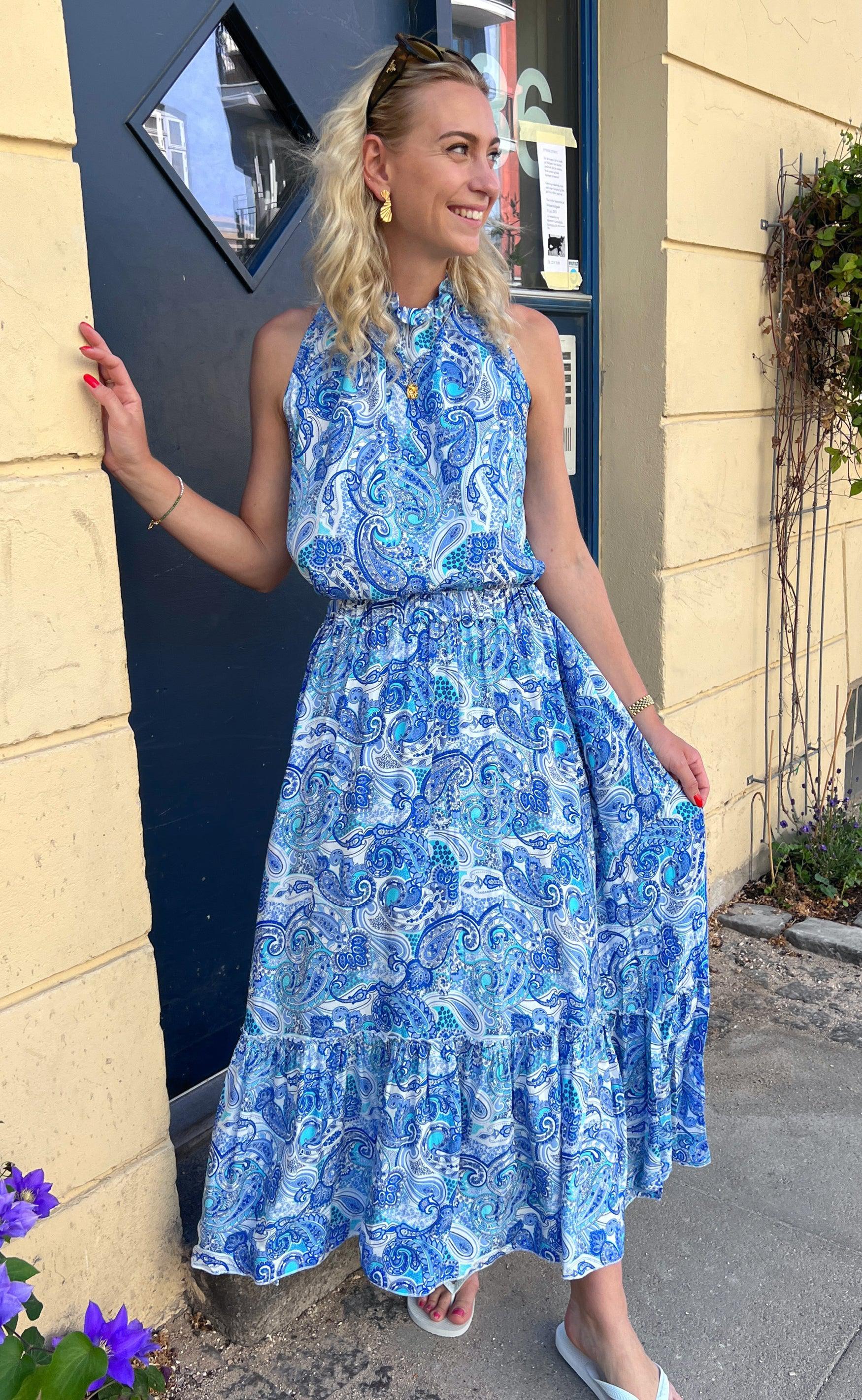 Say INA Copenhagen Top - Ellen - Blue Paisley (vendbar)