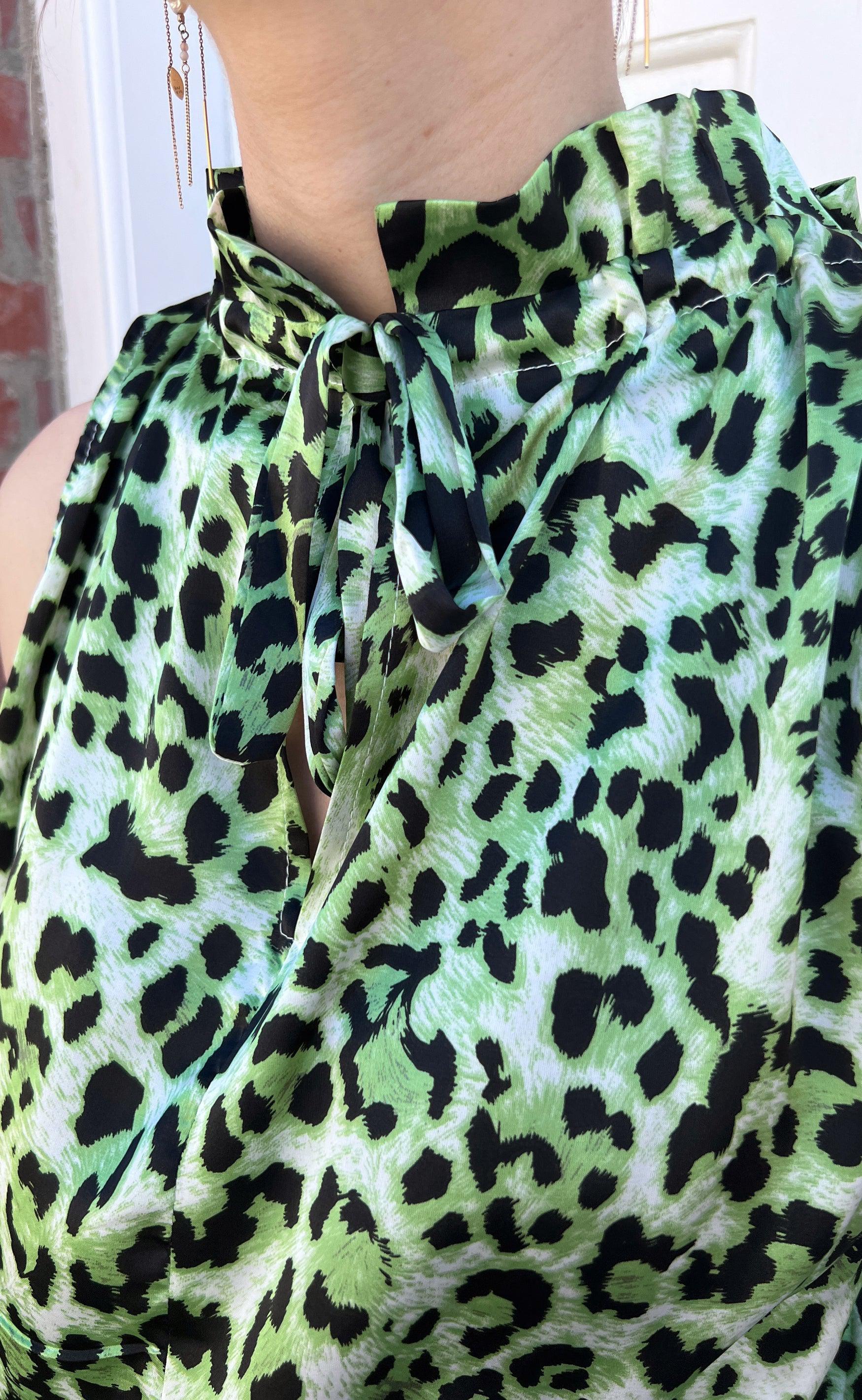 Say INA Copenhagen Top - Ellen - Green Leo (vendbar)