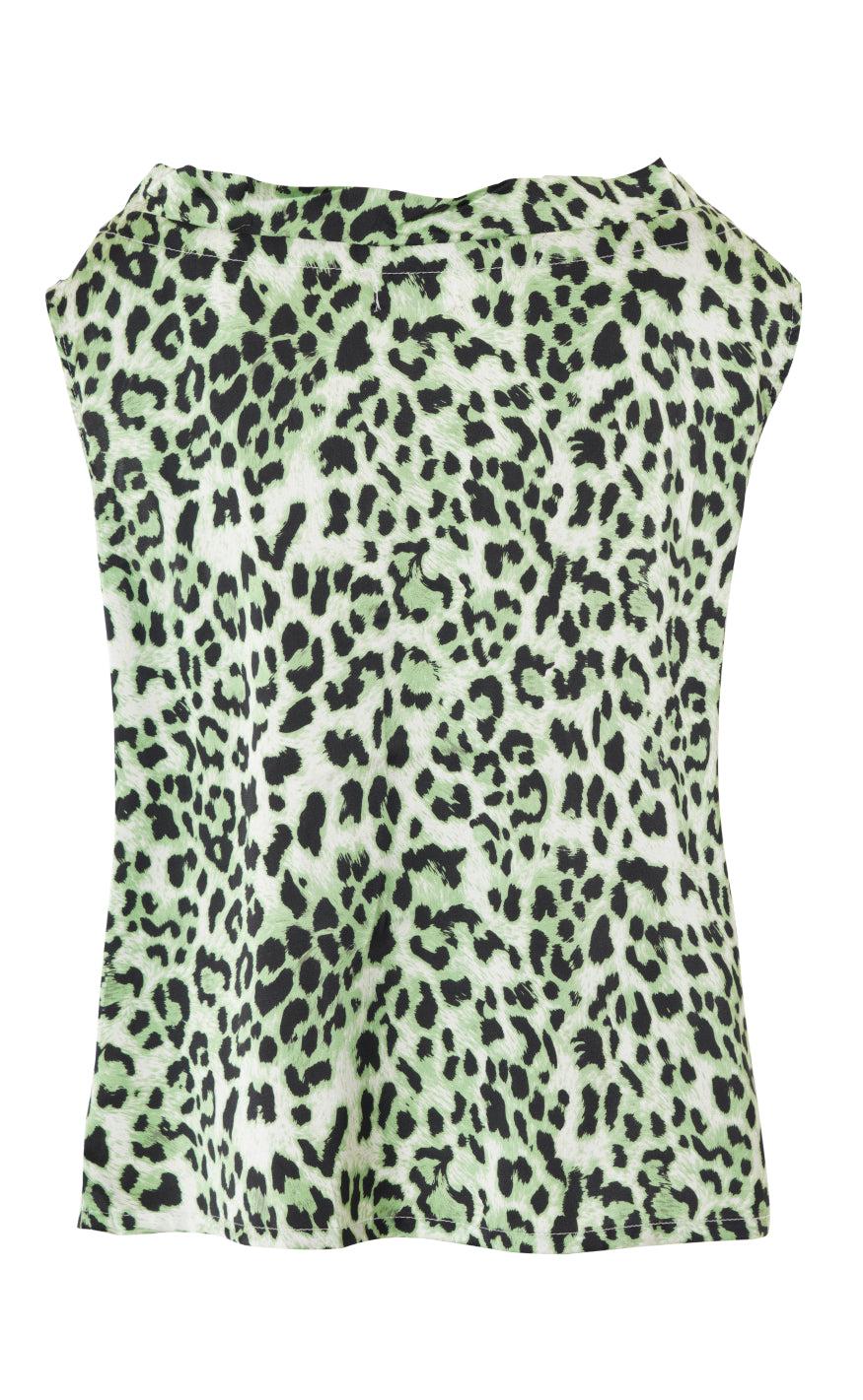 Say INA Copenhagen Top - Ellen - Green Leo (vendbar)
