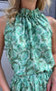 Say INA Copenhagen Top - Ellen - Green Roses (vendbar)