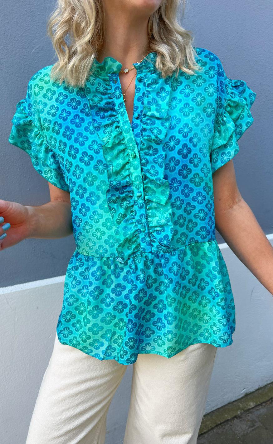 Say INA Copenhagen Top - Freya - Aqua