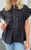 Say INA Copenhagen Top - Freya - Black Broderie Anglaise