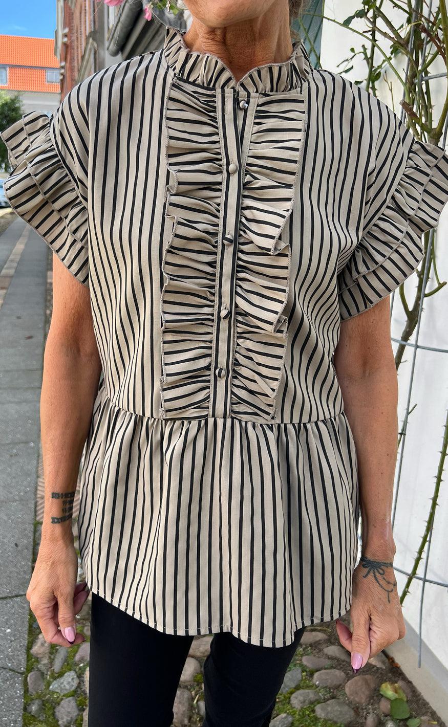 Say INA Copenhagen Top - Freya - Brown/Black Stripe
