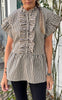 Say INA Copenhagen Top - Freya - Brown/Black Stripe