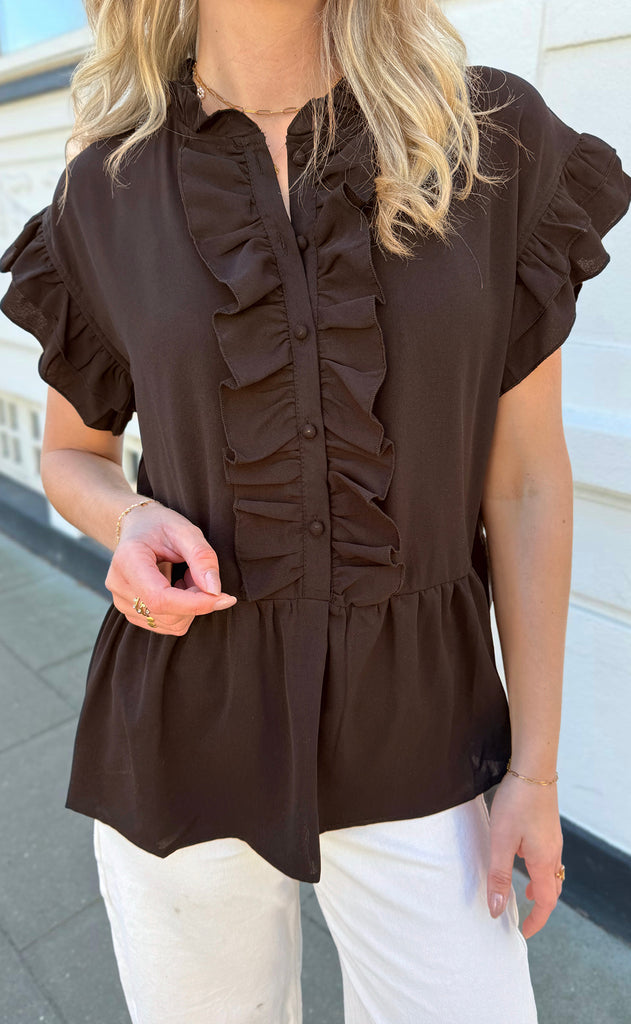 Say INA Copenhagen Top - Freya - Dark Brown