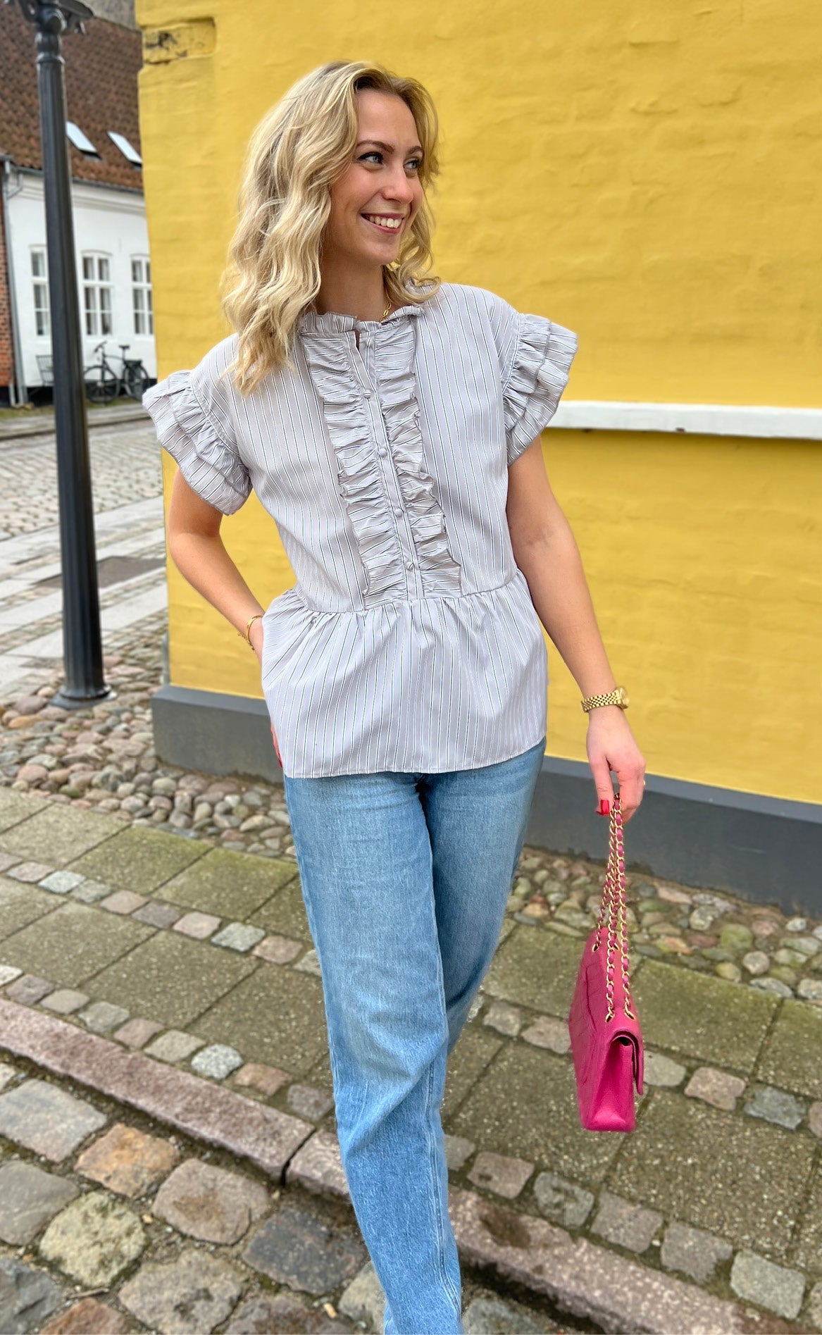 Say INA Copenhagen Top - Freya - Grey Striped
