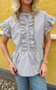 Say INA Copenhagen Top - Freya - Grey Striped