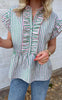 Say INA Copenhagen Top - Freya - Pink/Green Striped