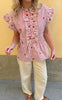 Say INA Copenhagen Top - Freya - Red Striped W. Red Strawberries