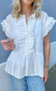 Say INA Copenhagen Top - Freya - White Broderie Anglaise