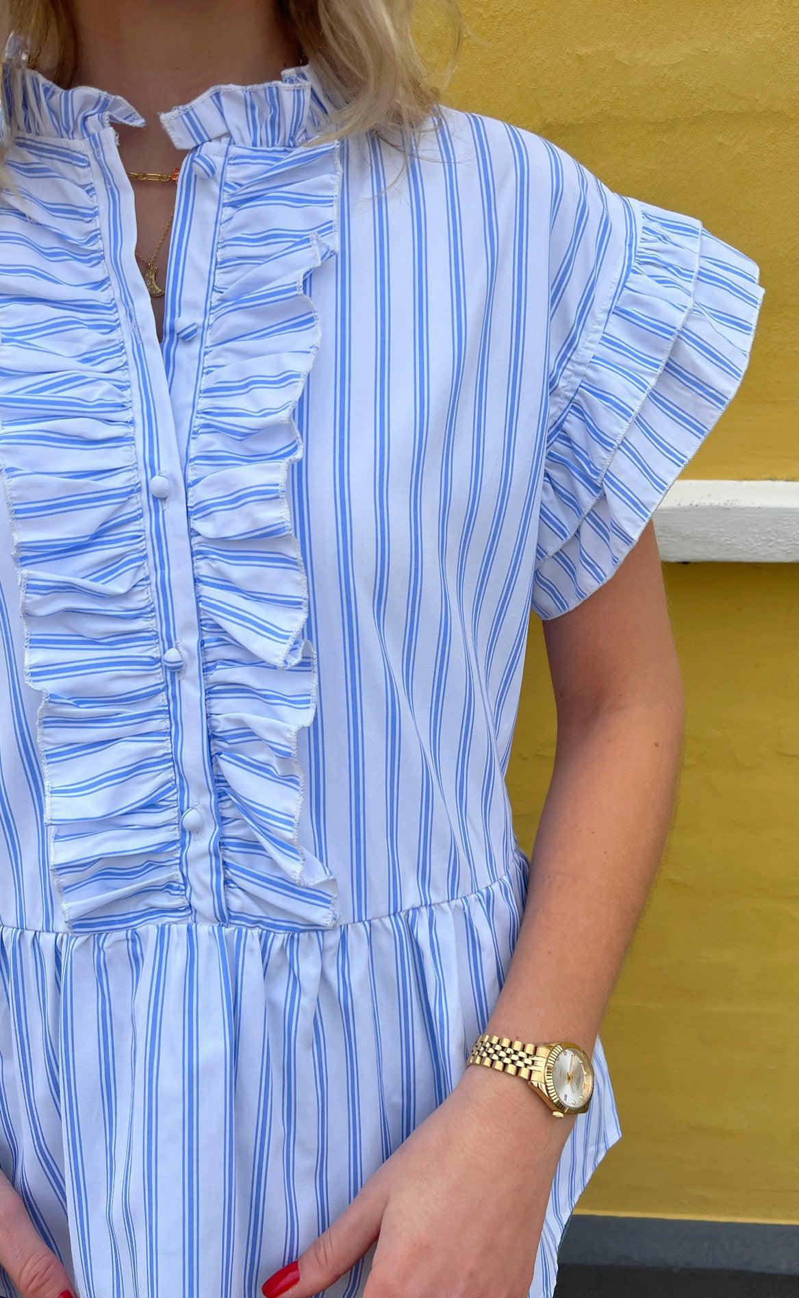 Say INA Copenhagen Top - Freya - White/Blue Striped
