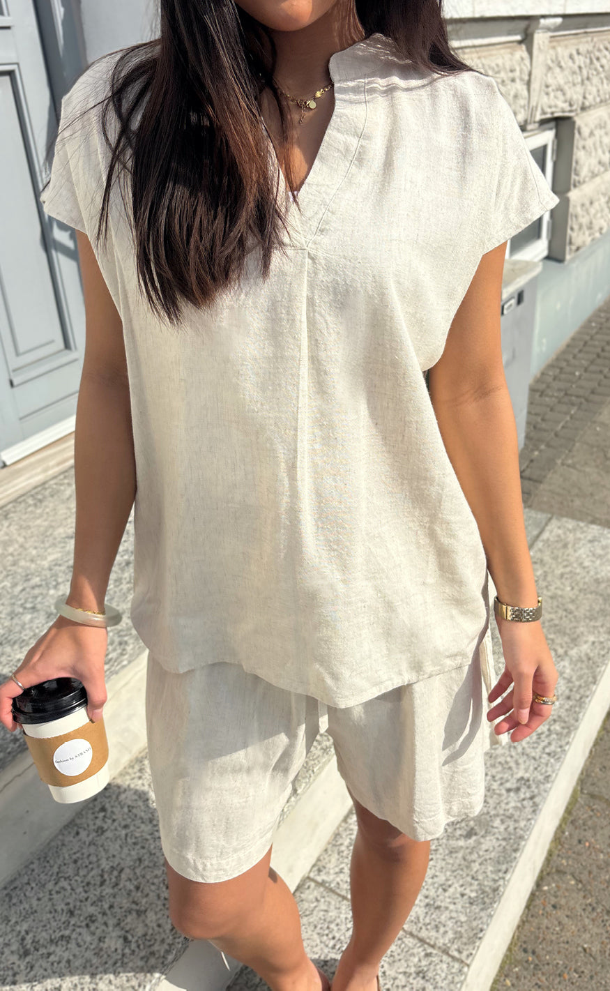 Say INA Copenhagen Top - Laura Linen - Sand