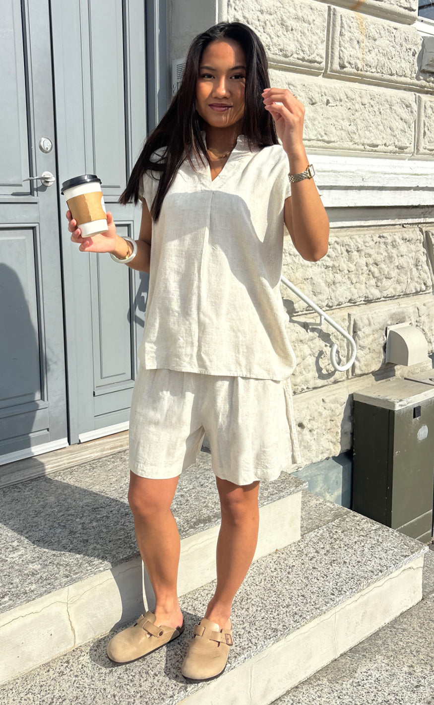 Say INA Copenhagen Top - Laura Linen - Sand