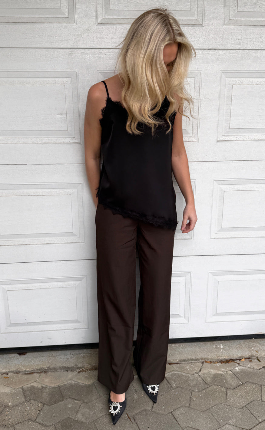 Say INA Copenhagen Top - Lavi Lace - Black Satin