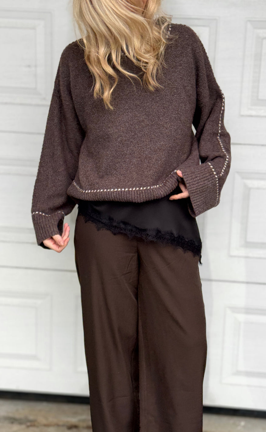 Say INA Copenhagen Top - Lavi Lace - Black Satin