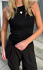 Say INA Copenhagen Top - Lea - Black W. Heart