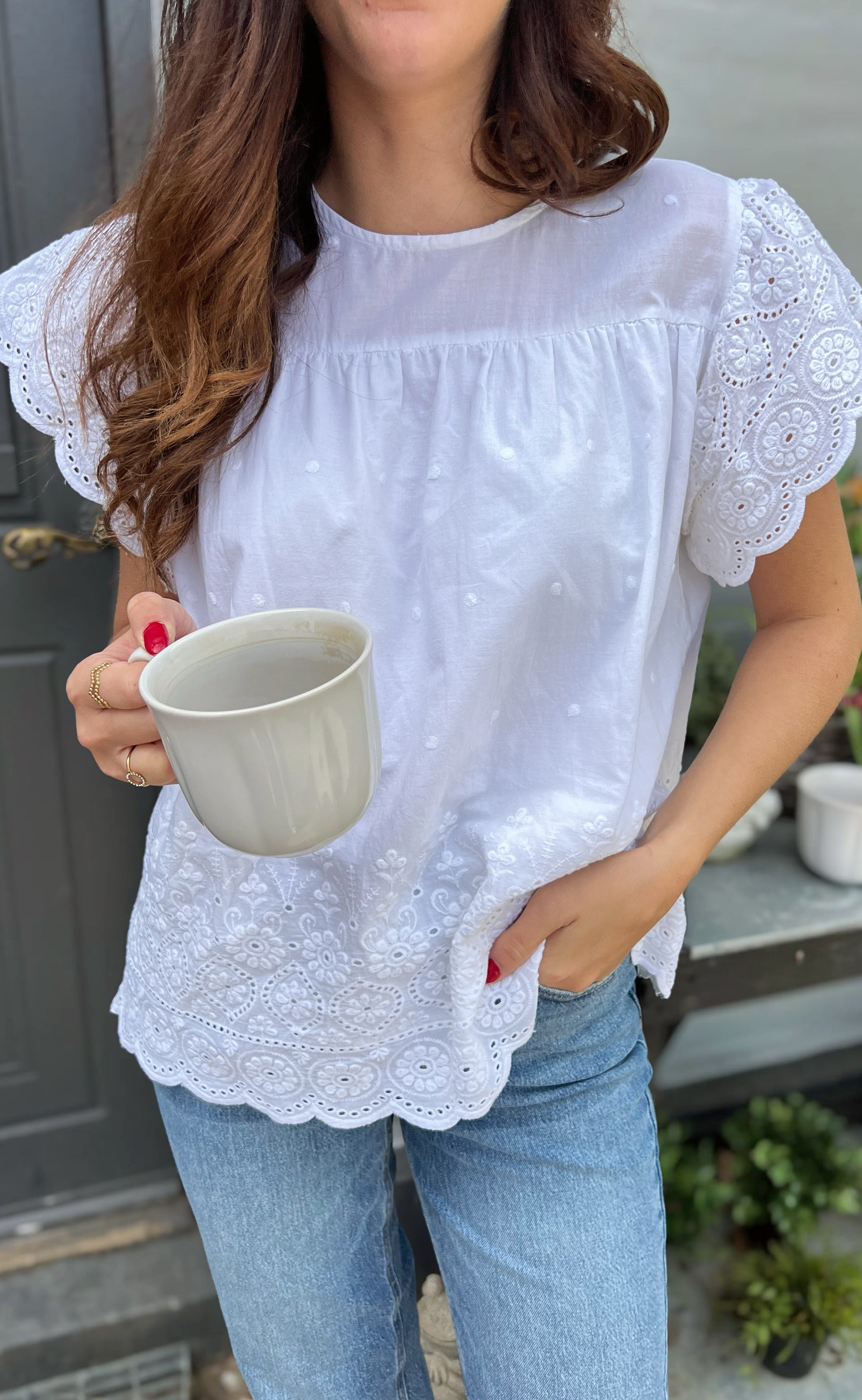 Say INA Copenhagen Top - Line - White