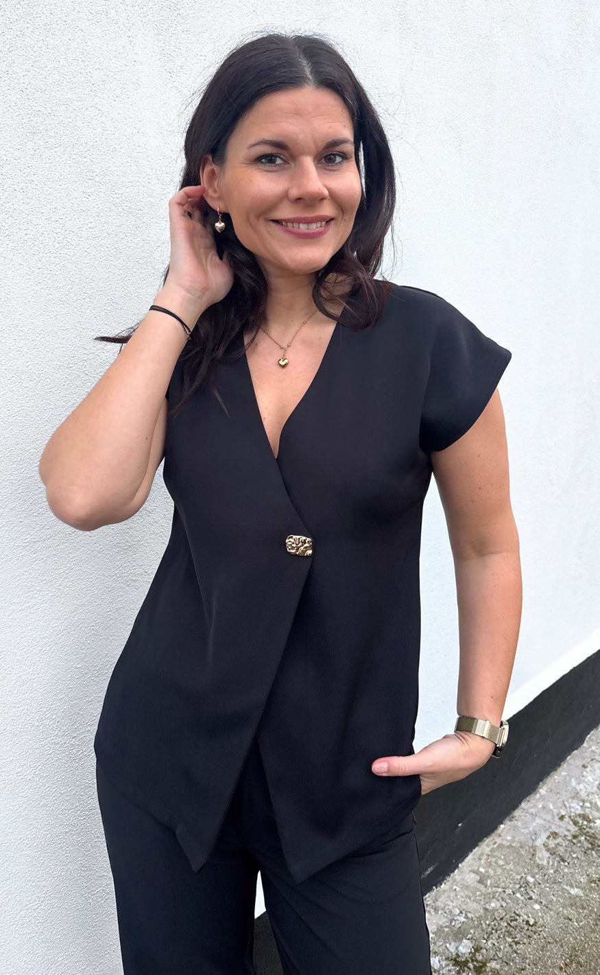 Say INA Copenhagen Top - Mira - Black