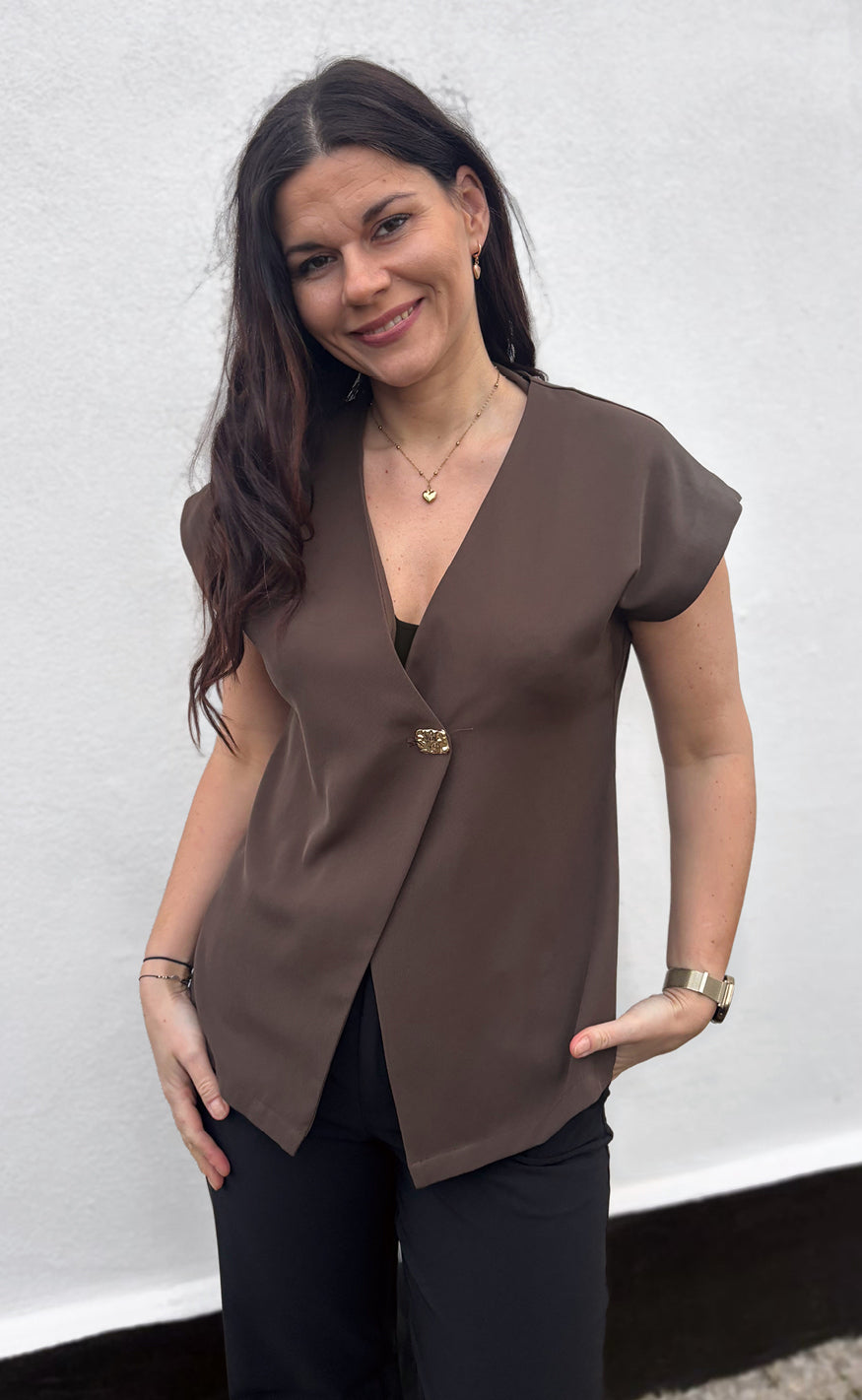 Say INA Copenhagen Top - Mira - Dark Brown