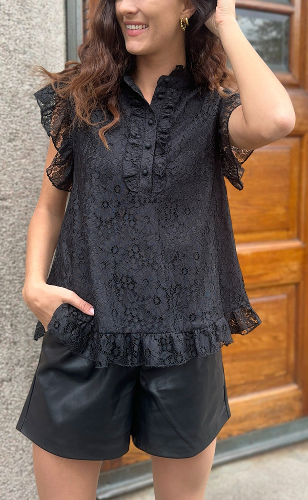 Say INA Copenhagen Top - Pia Lace - Black