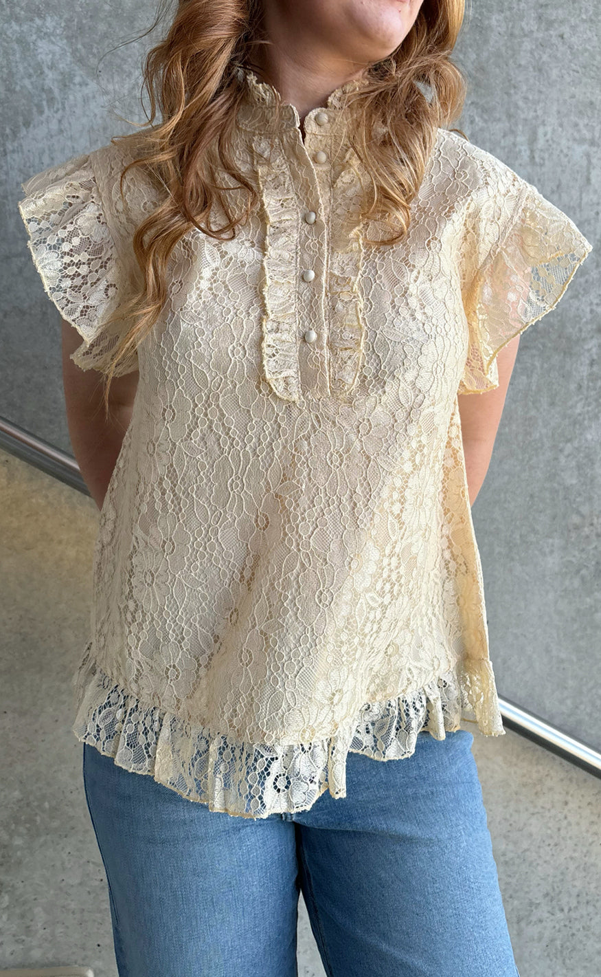 Say INA Copenhagen Top - Pia Lace - Creme