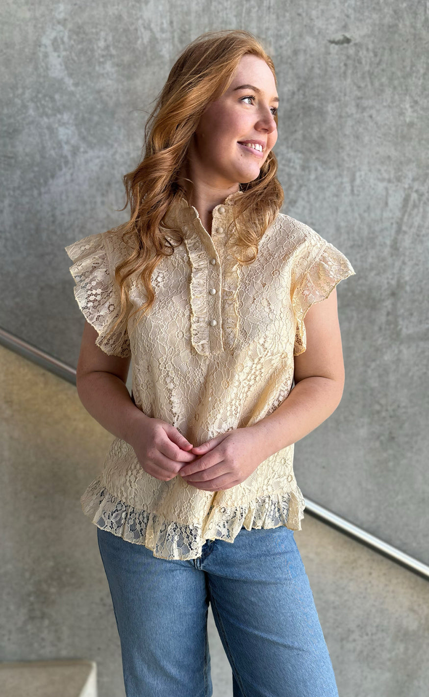 Say INA Copenhagen Top - Pia Lace - Creme