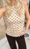 Say INA Copenhagen Top - Sophia Mesh - Beige W. Brown Dots