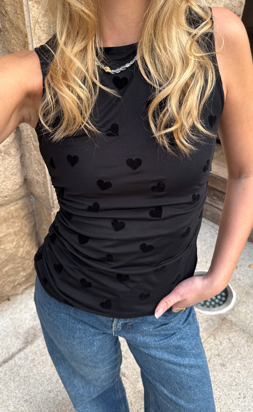 Say INA Copenhagen Top - Sophia Mesh - Black Hearts