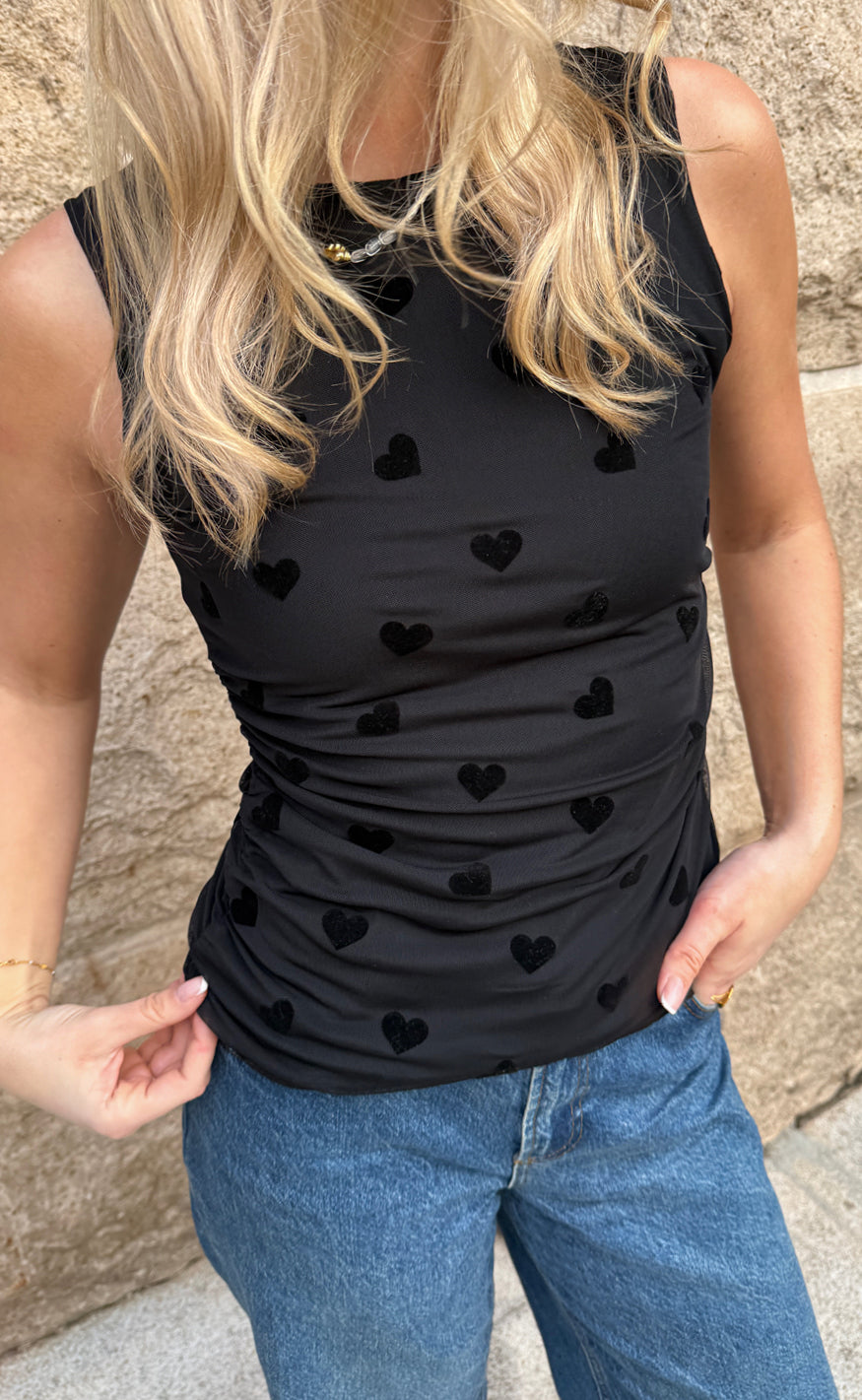 Say INA Copenhagen Top - Sophia Mesh - Black Hearts