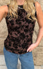 Say INA Copenhagen Top - Sophia Mesh - Brown Flower