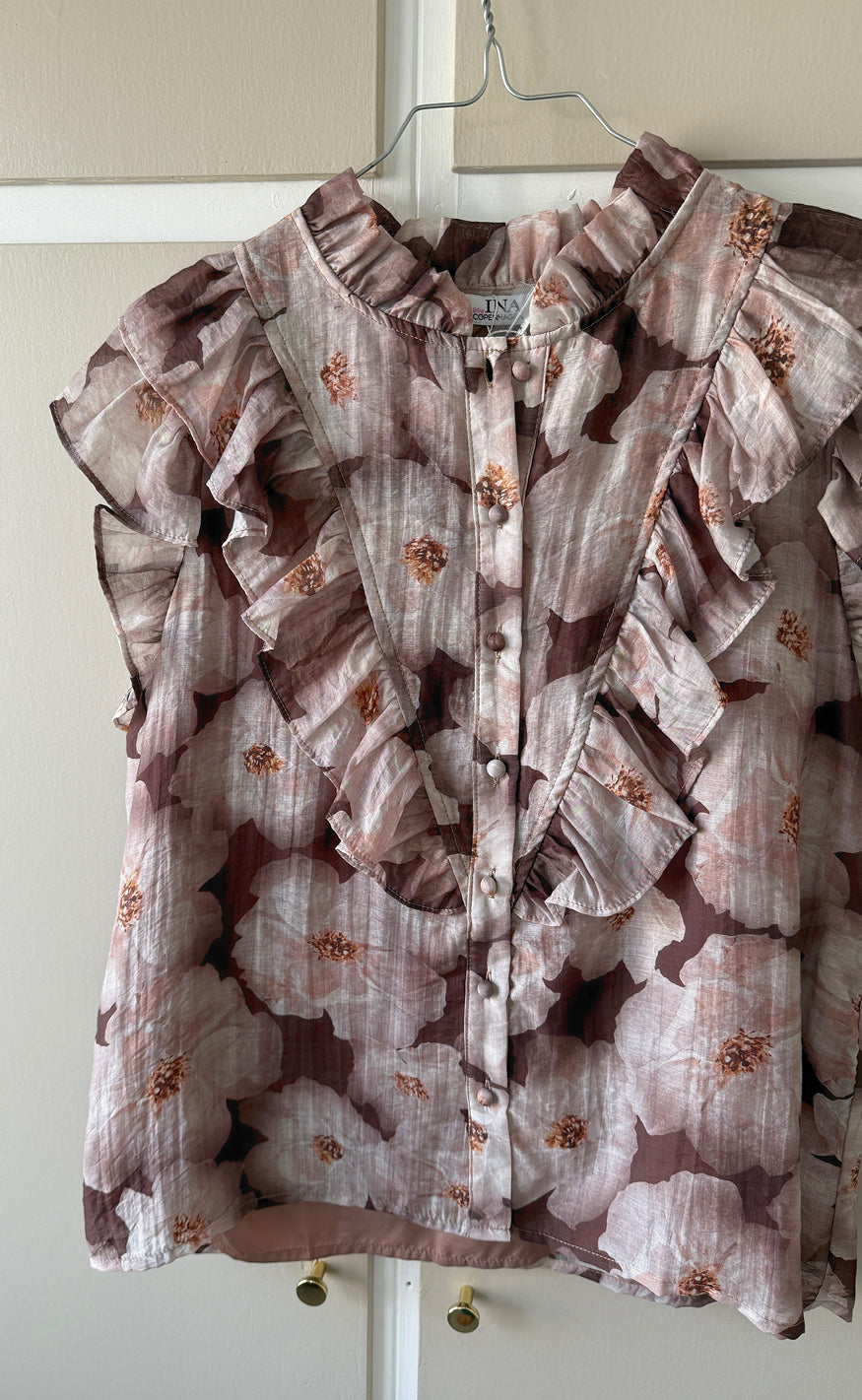 Say INA Copenhagen Top - Zita - Brown Flowers