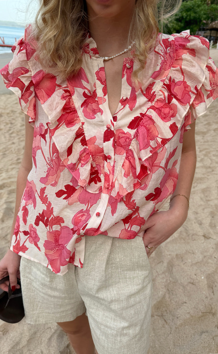 Say INA Copenhagen Top - Zita - Pink Flowers