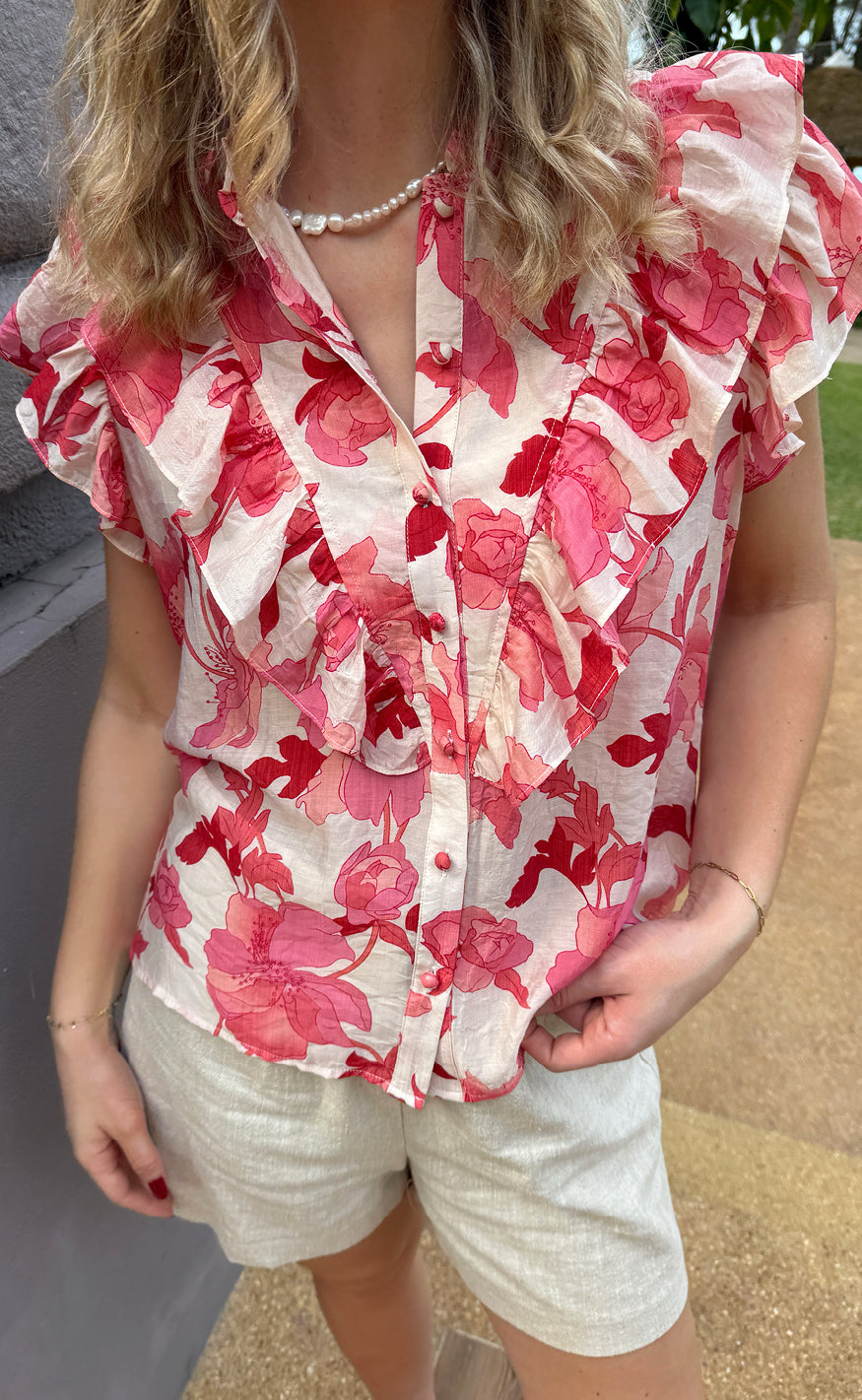 Say INA Copenhagen Top - Zita - Pink Flowers