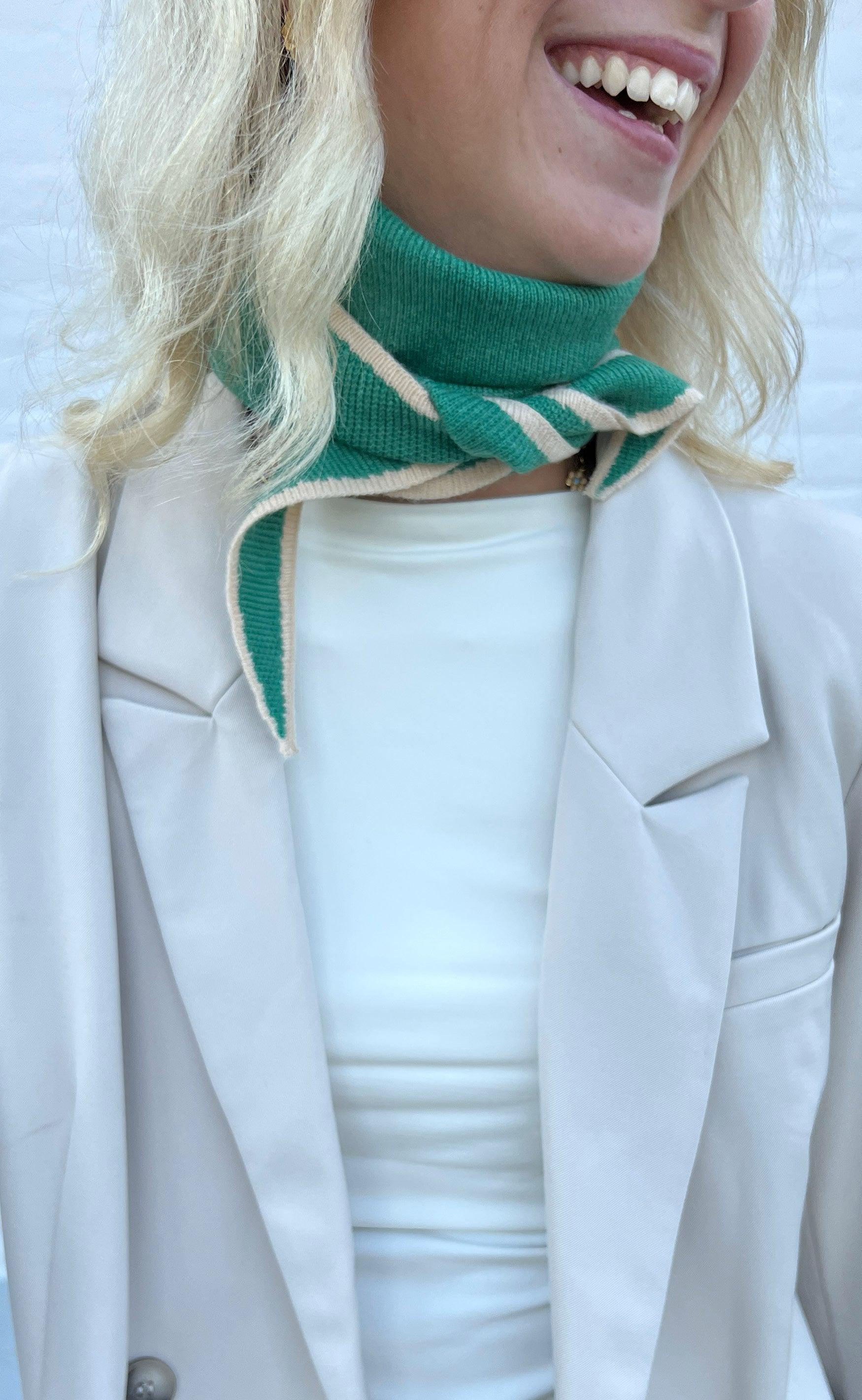 Say INA Copenhagen Tørklæde - Paris Triangle - Green / Beige