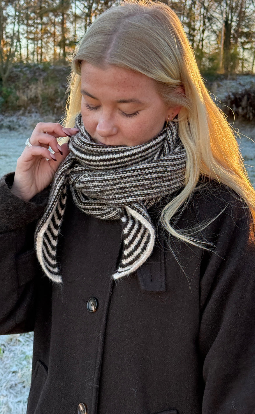Say INA Copenhagen Tørklæde - Sophie - Brown Striped
