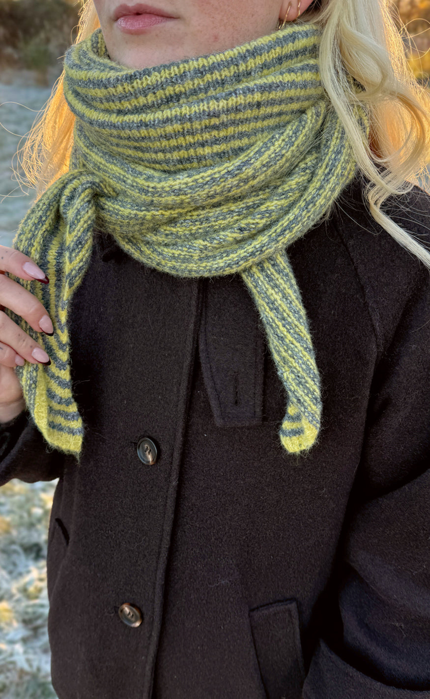 Say INA Copenhagen Tørklæde - Sophie - Lime / Green Striped