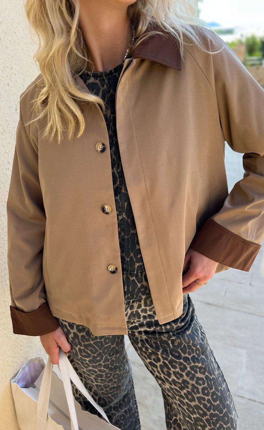 Say INA Copenhagen Trenchcoat / Jakke - Caroline Contrast - Camel / Brown