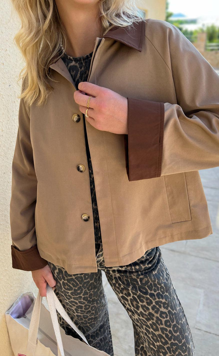 Say INA Copenhagen Trenchcoat / Jakke - Caroline Contrast - Camel / Brown