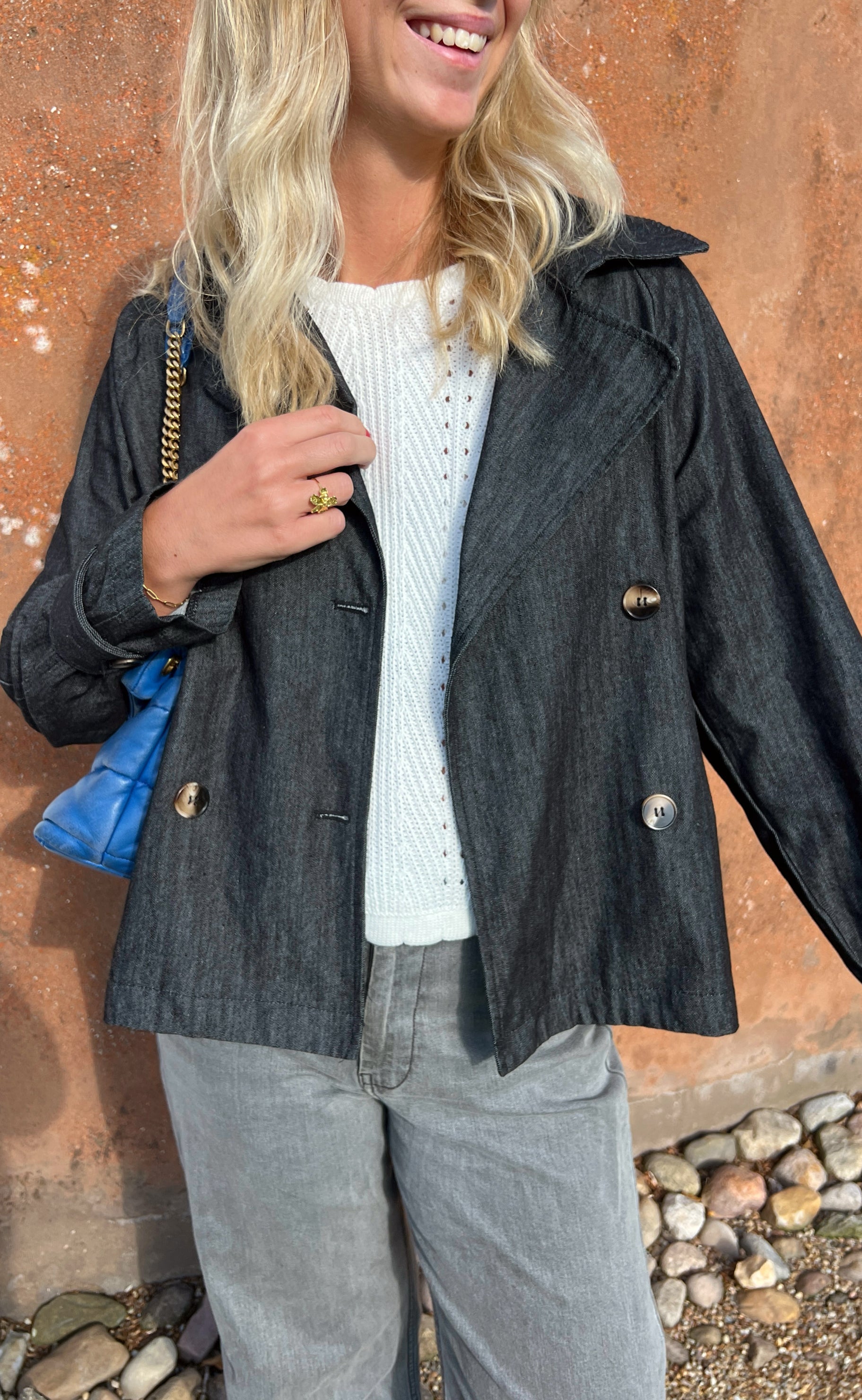 Say INA Copenhagen Trenchcoat / Jakke - Silje - Black Denim