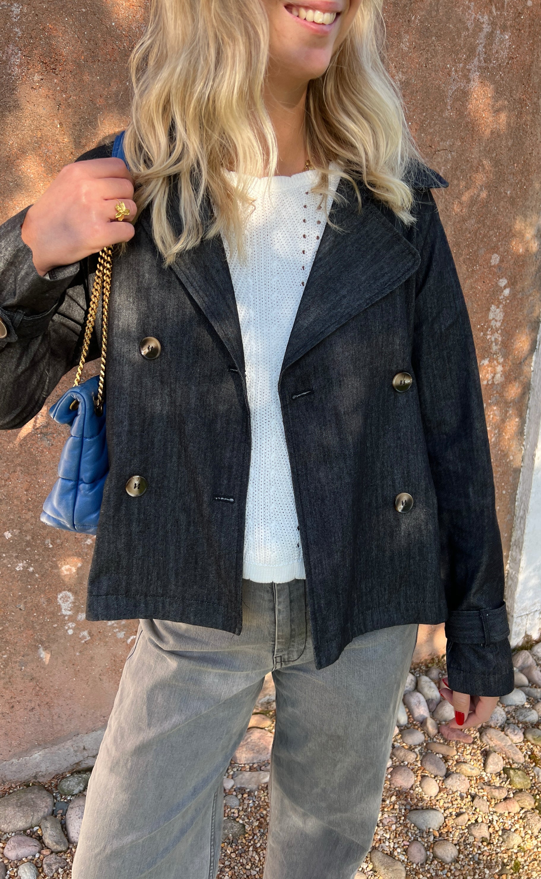 Say INA Copenhagen Trenchcoat / Jakke - Silje - Black Denim