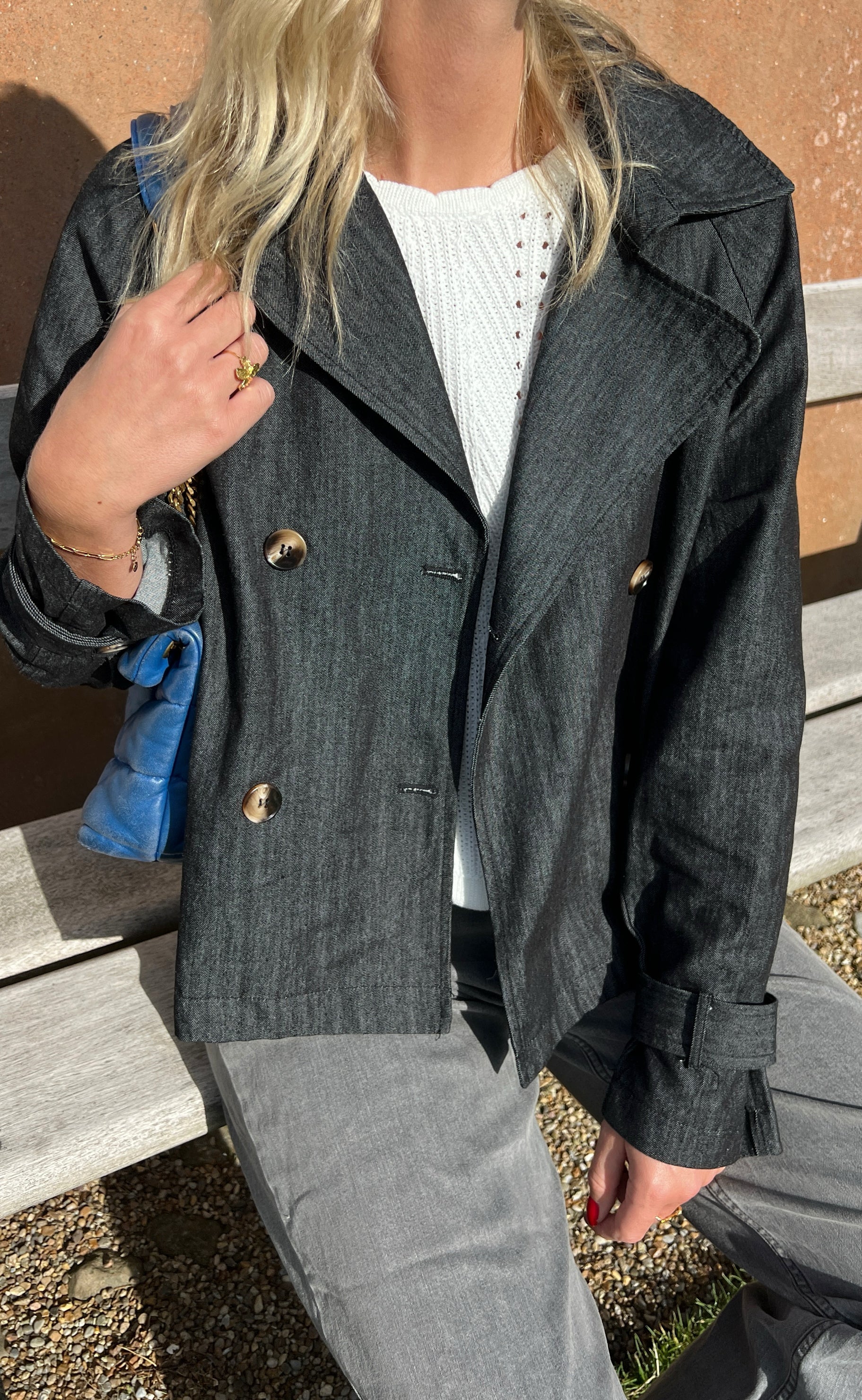 Say INA Copenhagen Trenchcoat / Jakke - Silje - Black Denim