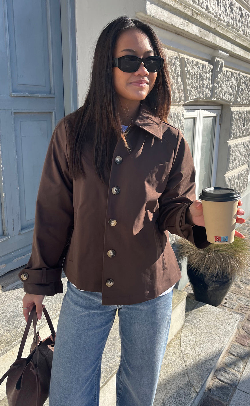 Say INA Copenhagen Trenchcoat - Louisa Short - Chocolate Brown