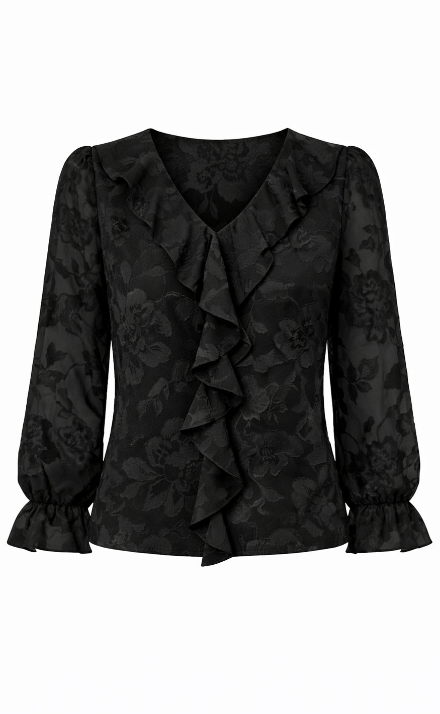 Say NA Copenhagen Bluse - Luna - Black Flower