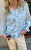 Say NA Copenhagen Bluse - Luna - Light Blue Flower