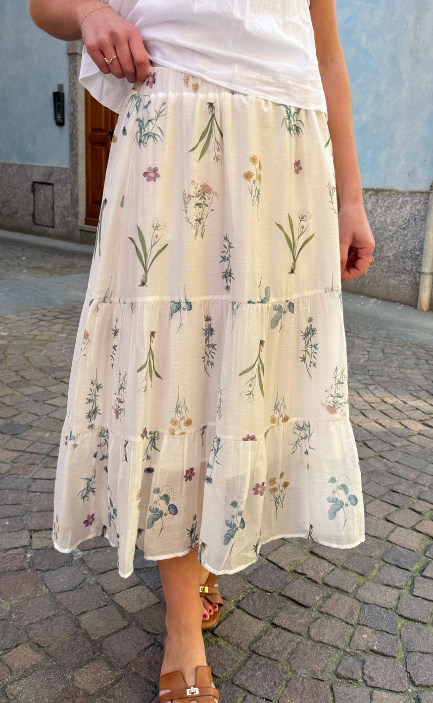 Say NA Copenhagen Nederdel - Ella - Off White W. Small Flowers