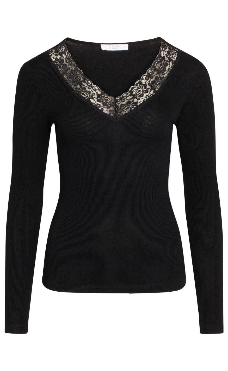 Sisters Point Bluse - Pansy-LS - Black